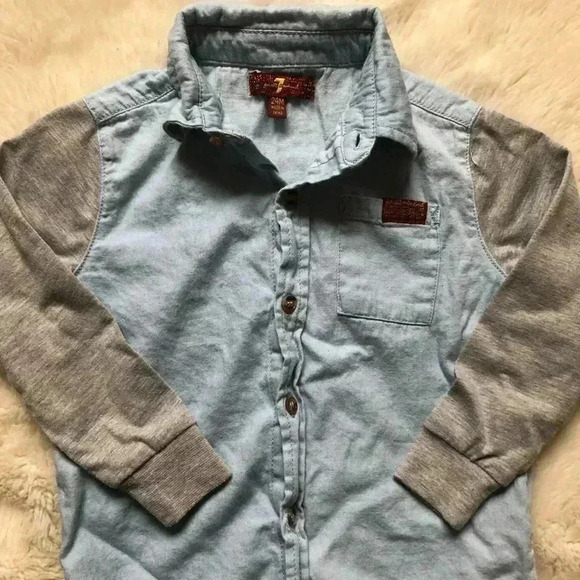 7 For All Mankind Toddler Button Down Shirt 24M - Picture 7 of 8